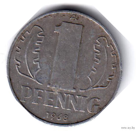 ГДР. 1 пфенниг. 1968 г.