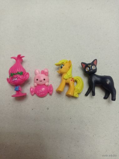Мини игрушки. Пони, тролль, зайчик, котенок
