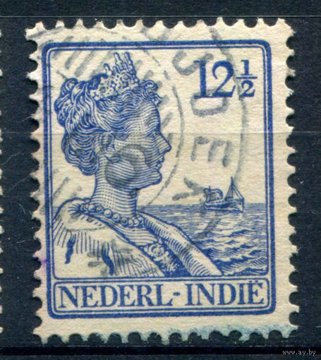Нидерландская Индия - 1914/15г. - королева Вильгельмина, 12 1/2 с - 1 марка - гашёная [Mi 116]. #3-WB-75-A-1