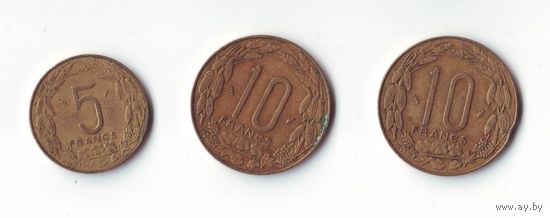 Монеты Центральная Африка, Нигерия. 5 шт.