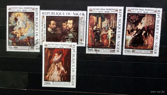 Марки Нигер 1978. Живопись Рубенс.  Серия из 5 марок.