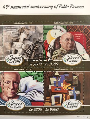 Сьерра Леоне 2018. Великий художник Пабло Пикассо