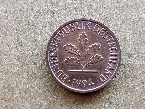 ФРГ 1 пфенниг, 1994"F" (К-U-)