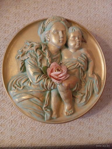 - Плакетка ЖОЗЕФИНА С МЛАДЕНЦЕМ НАПОЛЕОНОМ II 17х4 см из серии реплики мировых шедевров