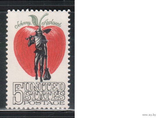 США-1966, (Мих.908),  *   , Фольклор, Яблоко (одиночка)