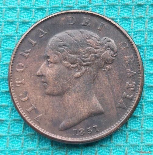 Великобритании 1/2 пенни 1851 года. Королева Виктория. Британия. Предложи свою цену или обмен!