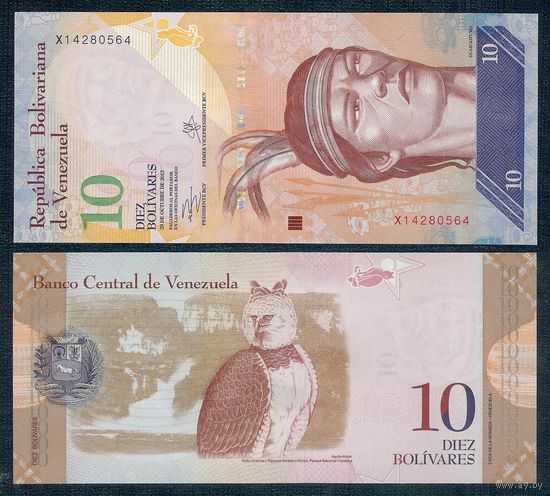 Венесуэла 10 боливар 2013 год, UNC.