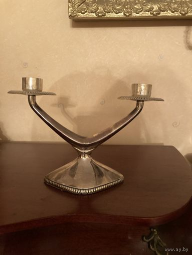 Подсвечник  Серебрение клеймо Англия винтаж