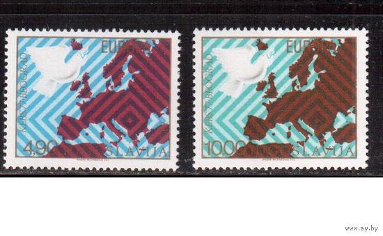 Югославия-1977 (Мих.1692-1693) , ** , Европа, Карта