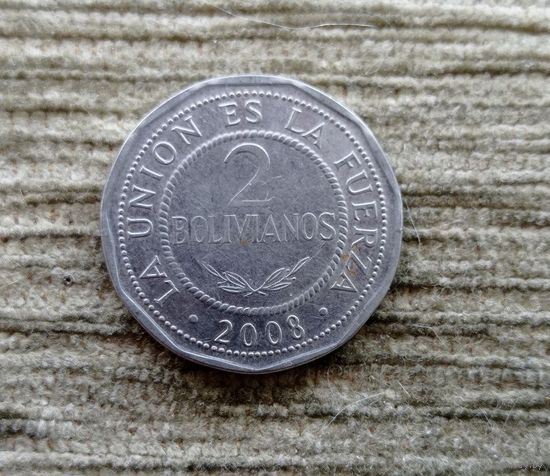 Werty71 Боливия 2 боливиано 2008