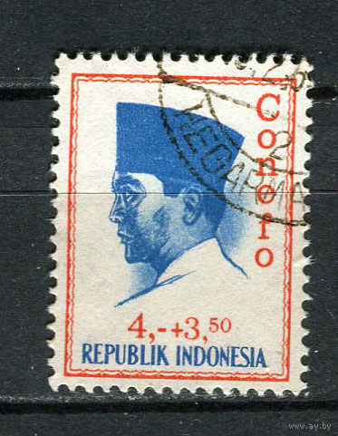 Индонезия - 1965 - Президент Сукарно 4R + 3,50 - [Mi.478] - 1 марка. Гашеная.  (Лот 47Fg)-T25P11