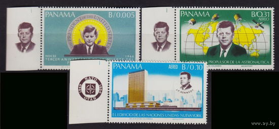 1966 Панама 938-940  Джон Ф. Кеннеди Спутники MNH