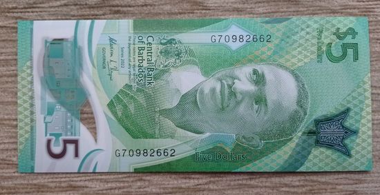 Werty71 Барбадос 5 долларов 2022 UNC банкнота