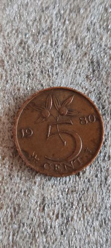 Нидерланды 5 цент 1980