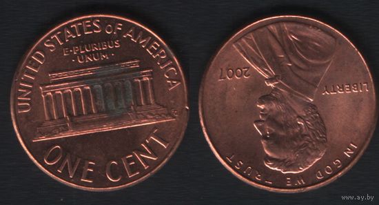 США km201b 1 цент 2007 год (-) (_5 ТОРГ ЛЮБОЙ