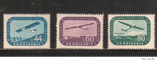 Болгария-1956, (Мих.1002-1004),  *  ,  Авиация, Планеризм (полная серия)