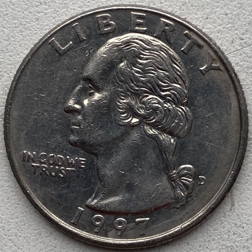 США 25 центов (квотер) 1997 г. D