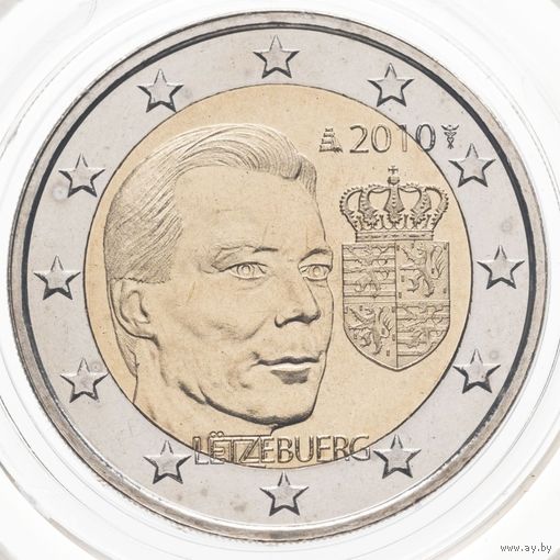 2 евро 2010 Люксембург Герб Великого герцога UNC из ролла
