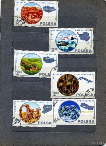 ПОЛЬША, 1980,  эскпедиции по заповедным местам, серия 6м  гашен