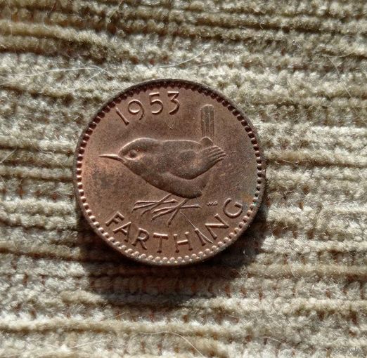 Werty71 Великобритания 1 фартинг 1953 Крапивник Птица