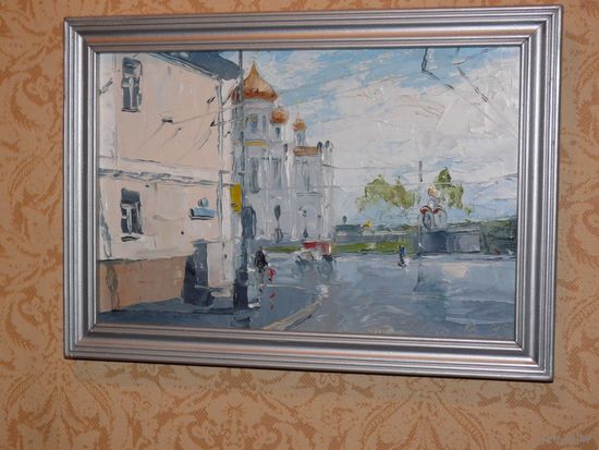 КАРТИНА. ГОГОЛЕВСКИЙ БУЛЬВАР. МАСЛО. ОРИГИНАЛ.