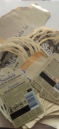 Этикетки от пива Лидское "Sandels" (л)оптом ,30 шт. Кольереток,29 этикеток,,14 контр