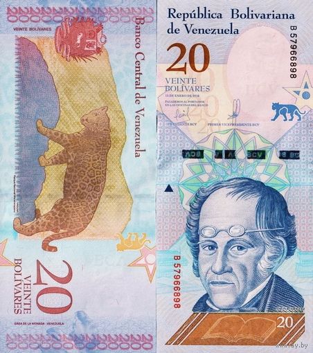 Венесэла 20 боливаров образца 2018 года UNC p104 серия В