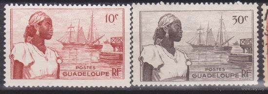 Флот корабли парусники Французские Колонии  Заморский департамент Гваделупа 1947  год   лот 9  ЧИСТАЯ