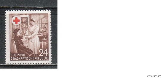 ГДР-1953,(Мих.385)   **  , Красный Крест, Медицина (одиночка)