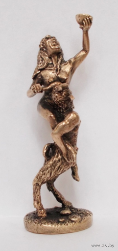 Статуэтка миниатюра Фавн с вакханкой Бронза