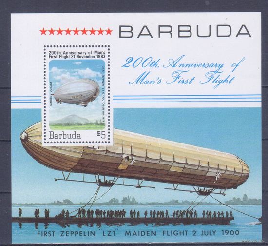 [2113] Барбуда 1983. Авиация.Дирижабль. БЛОК MNH. Кат.5 е.