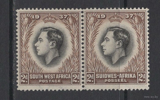 1937 Юго Западная Африка * Коронация George VI, сцепка 2 марки 2d