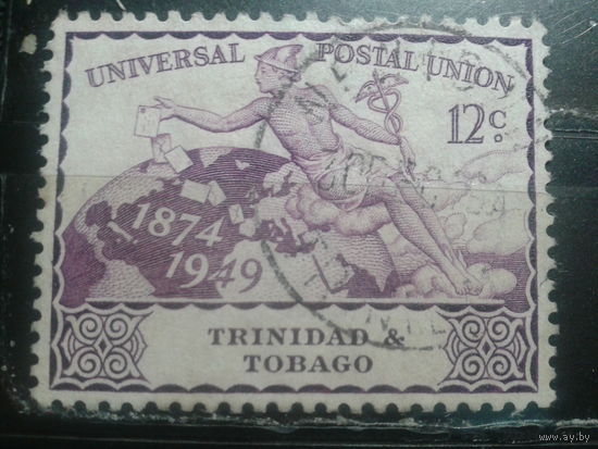 Тринидад и Тобаго, колония Англии, 1949. 75 лет ВПС. Гермес над земным шаром