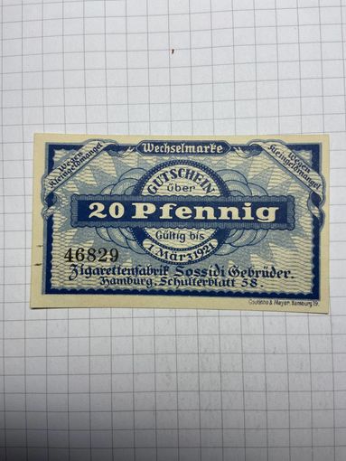 Нотгельд 20 пфеннигов Германия-3012