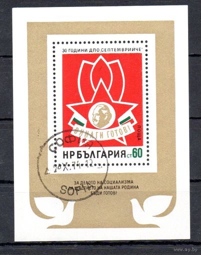 30 лет пионерской организации Болгария 1974 год 1 блок