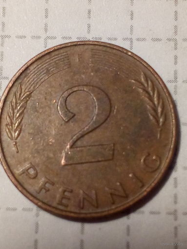2 Пфеннига ФРГ 1995 год F