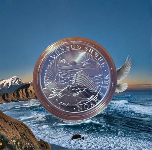 Армения 500 драм 2022 года. Ковчег Ноя. Серебро 999!