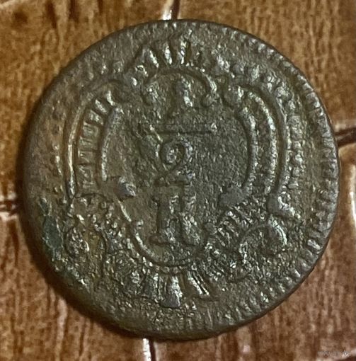 Монета 1/2 крейцера 1762 год. Епископство Вюрцбург.