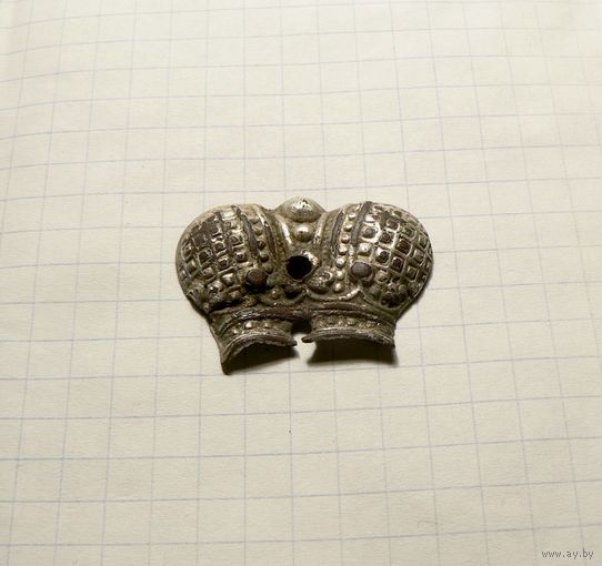 Корона на погон, эполет. РИА. Посеребренная.