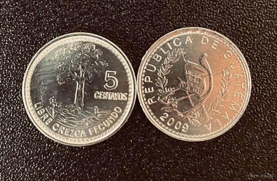 Гватемала 5 сентаво 2009 Хлопковое дерево UNC