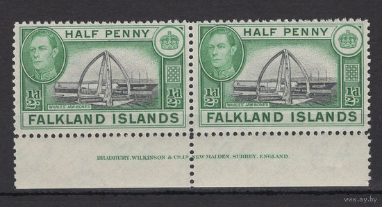 Фолкленды 1938** 1/2d Челюсть кита Георг VI SG#146