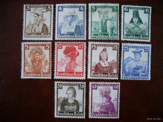 DR Mi.588-597 Рейх. 1935 год (mi. 40 euro) MHG* (см.описание)