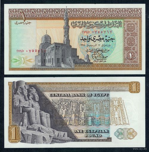 Египет 1 фунт 1976 год. XF+