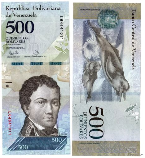Венесуэла 500 боливаров образца 2017 года UNC p94b