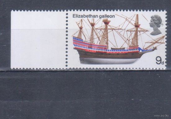 [1112] Великобритания 1969. Корабли.Парусники. MNH 1