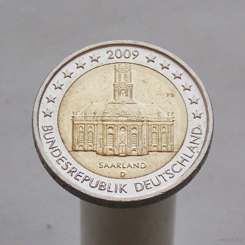Германия 2 евро 2009 D Саар