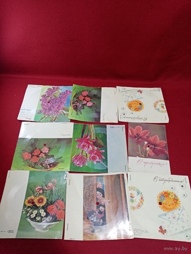 С рубля без мц. пластинки-открытки СССР. 14х14см.