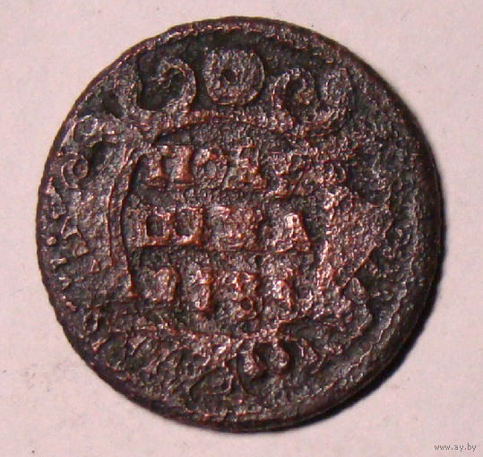 Полушка  1754 , не каталожная чеканка цифры 7 в дате