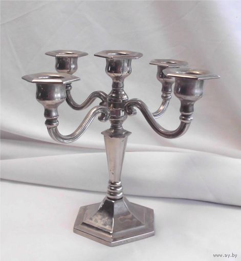 Подсвечник Канделябр на пять свечей Серебрение