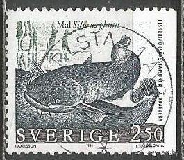 Швеция. Обыкновенный сом. 1991г. Mi#1650.